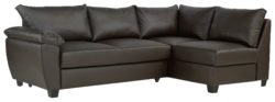 Collection Fernando Leather Eff Right Corner Sofa Bed - Choc
